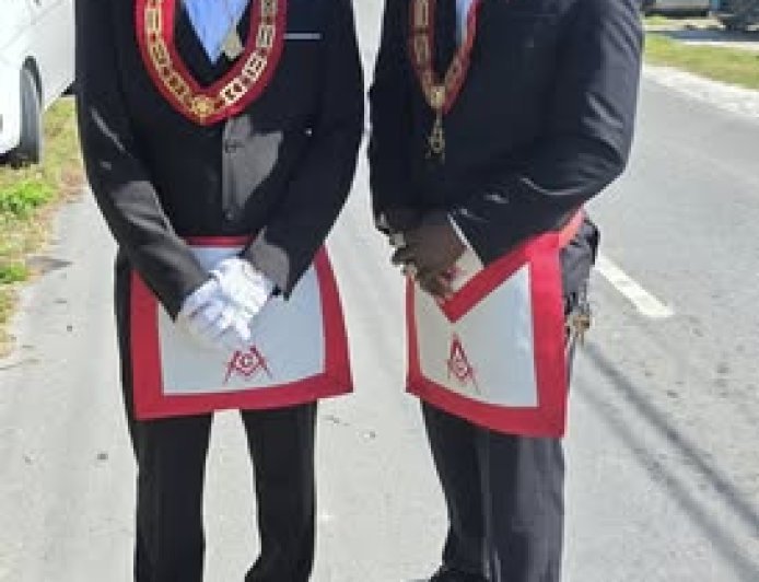 King David and Emerald Star Lodge chapter 944 visiting Palestine Union Baptist Church Forest Exuma.